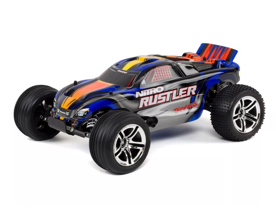 Traxxas Nitro Rustler 1/10 RTR Stadium Truck (Silver/Red) w/TQi 2.4GHz, TSM, EZ Start, Battery & DC Charger