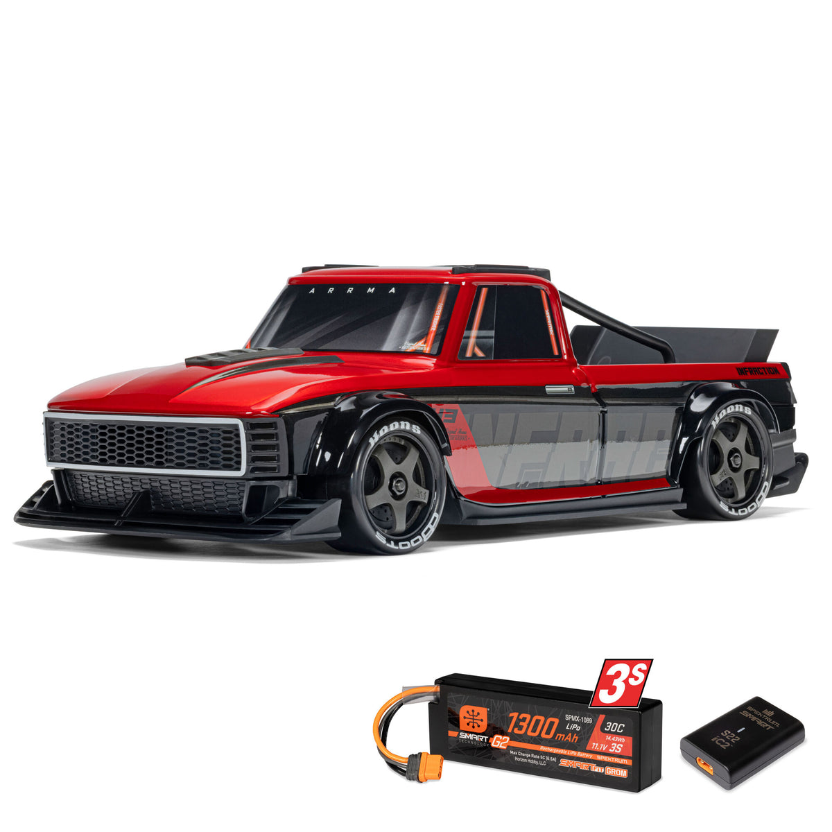 Arrma Infraction Grom 3S BLX 1/12 4WD RTR Brushless Street Bash Truck w/2.4GHz Radio, DSC, Battery & Charger - - Horizon Hobby, Inc.