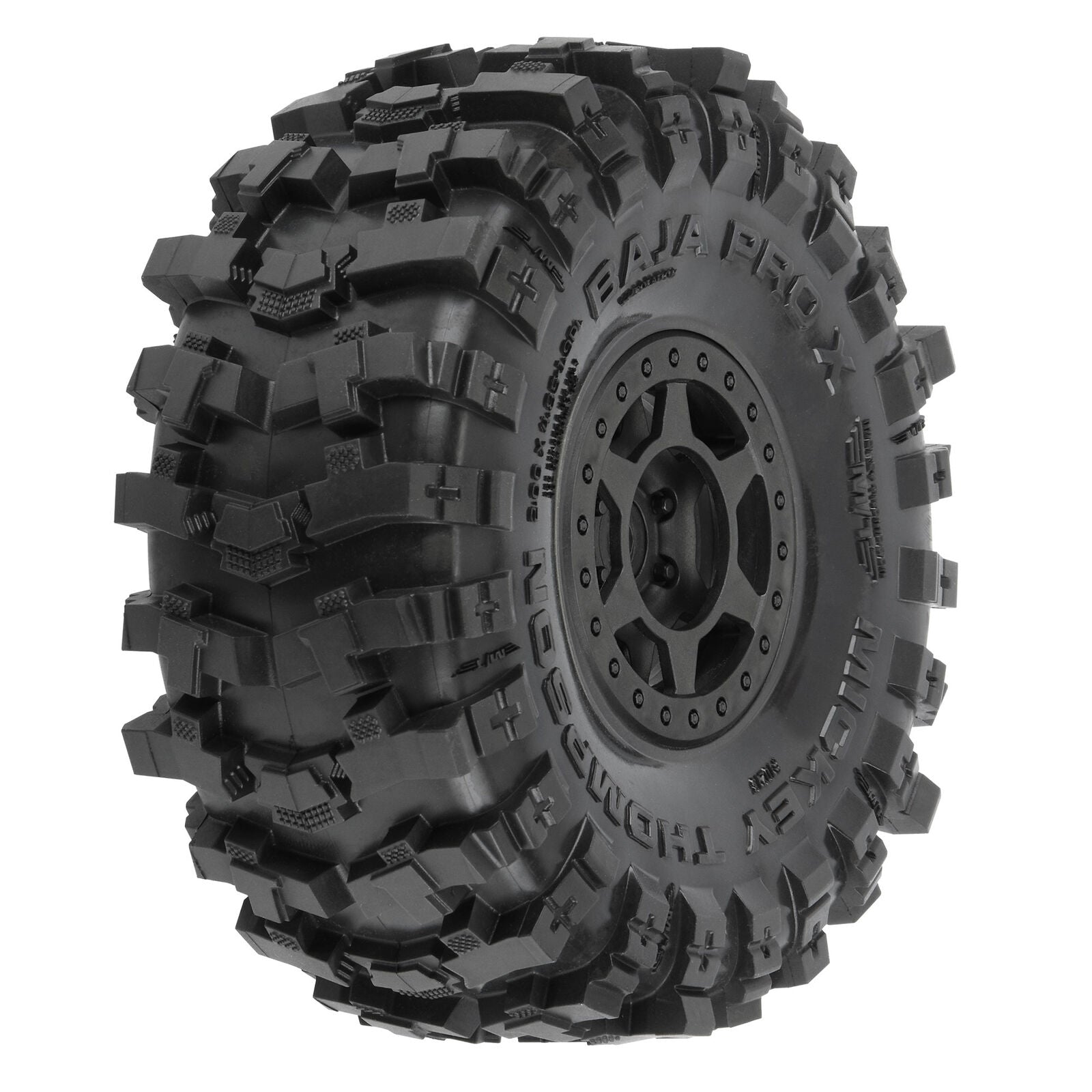Pro-Line Mickey Thompson Baja Pro X Pre-Mounted 1.9" Rock Crawler Tires (G8) w/Holcomb Bead-Loc Wheels (Black) (2) - - Horizon Hobbies, Inc.