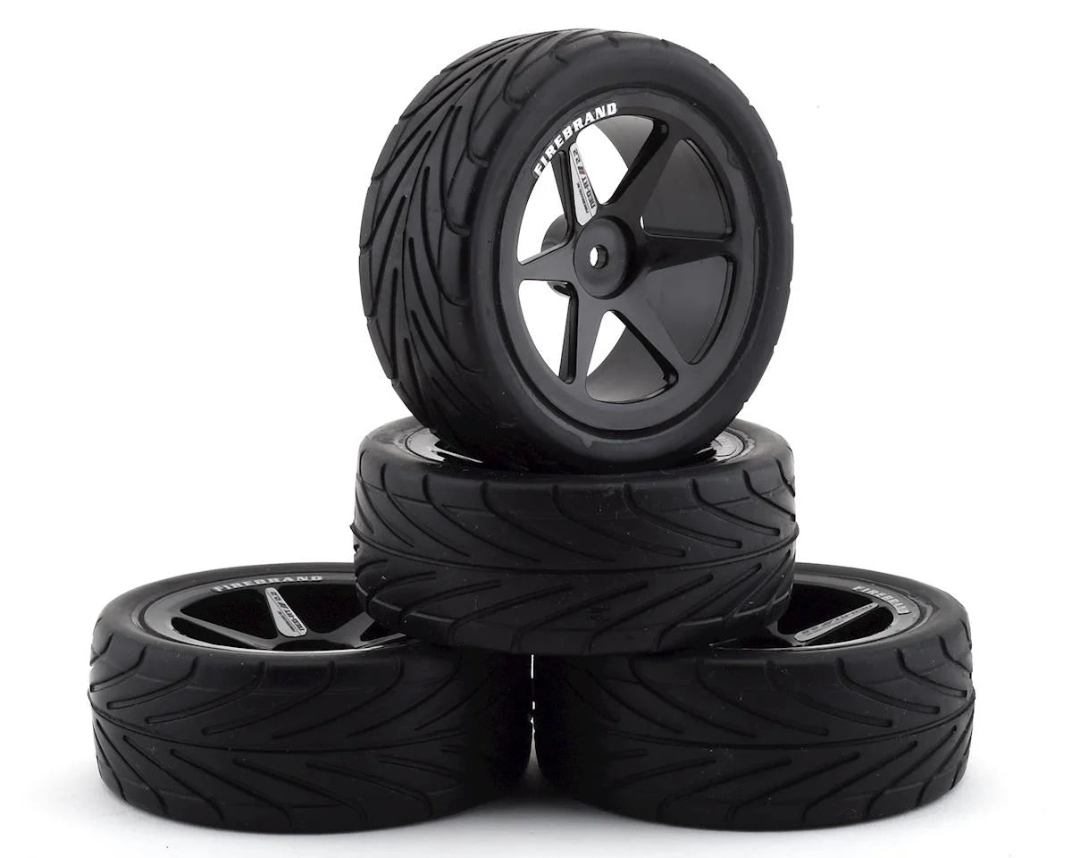 Firebrand RC Neo RT 2.2 Pre-Mounted On-Road Tires (4) (Black) w/Scorpion Wheels & 12mm Hex - - AMain Distributing