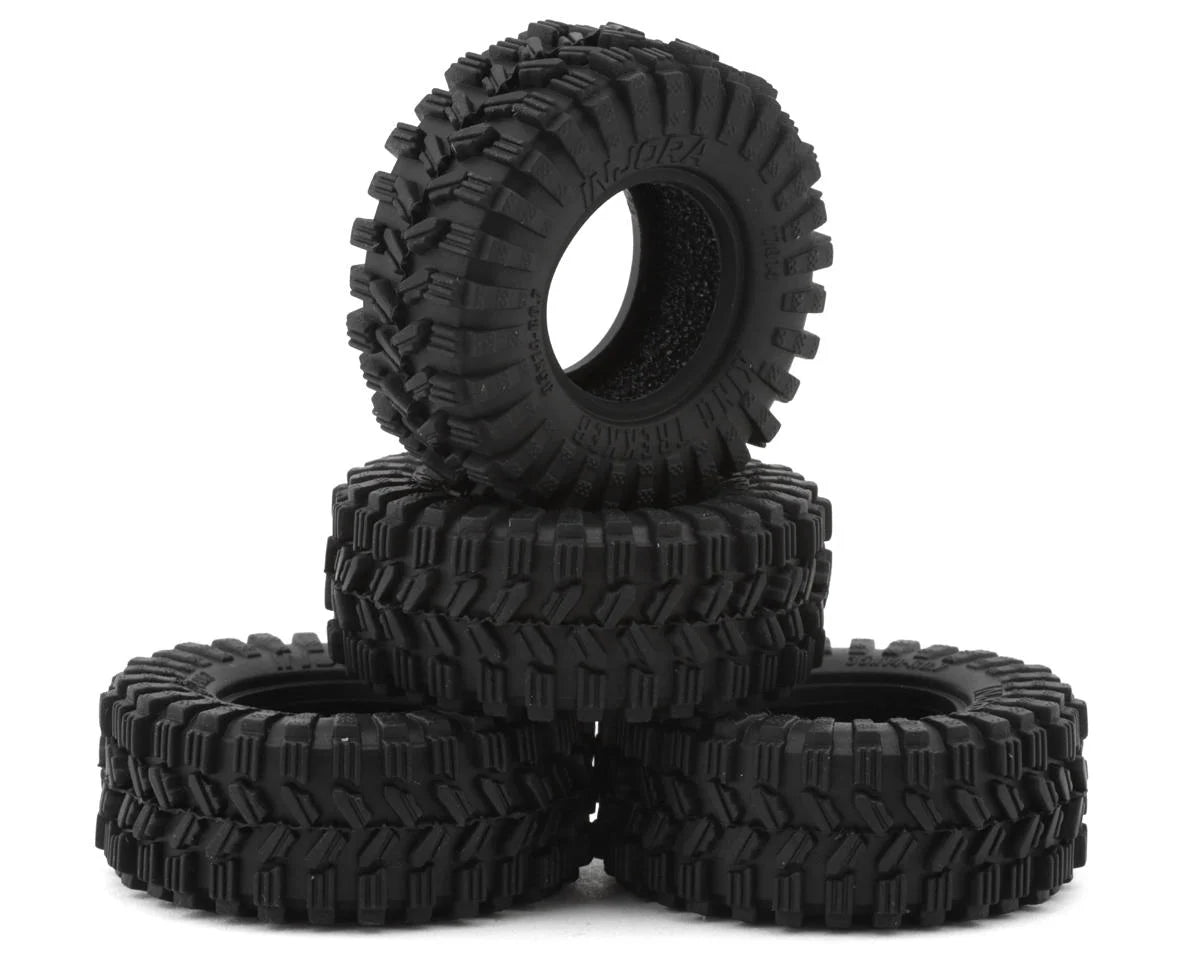 Injora 0.7" King Trekker Micro Rock Crawler Tires (4) (35mm OD) (S5) w/Foam Inserts