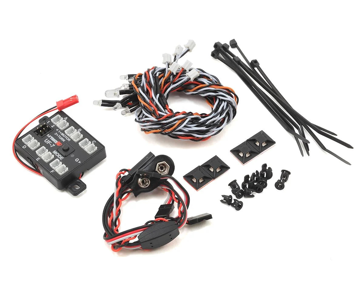 MyTrickRC UF-7 Rock Crawler Light Kit w/Controller & LEDs (8 White, 2 Red & 2 Orange LEDs) - stpatty - AMain Distributing