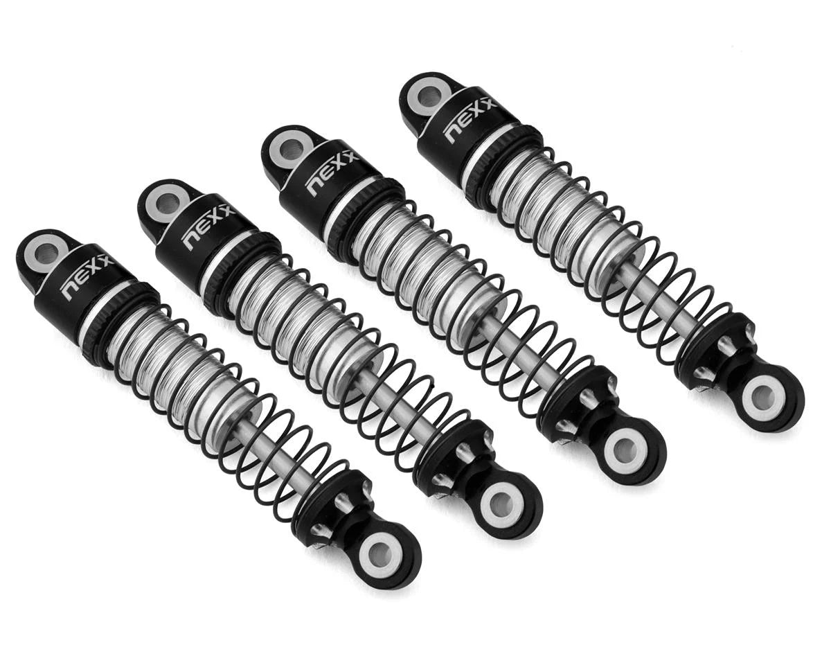 NEXX Racing 56mm Aluminum Threaded Oil-Filled Shocks (Black) (4) for Traxxas TRX-4M - - AMain Distributing