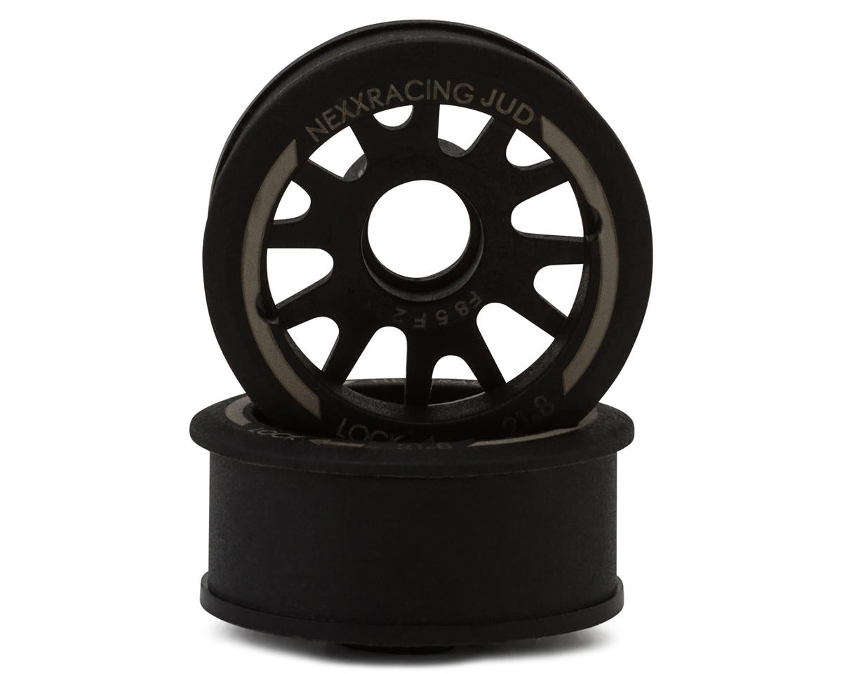 NEXX Racing Mini-Z RWD "JUD" EVO Front Threaded Side-Wall Carbon Fiber Rims (2mm Offset) (Black) (2) - - AMain Distributing