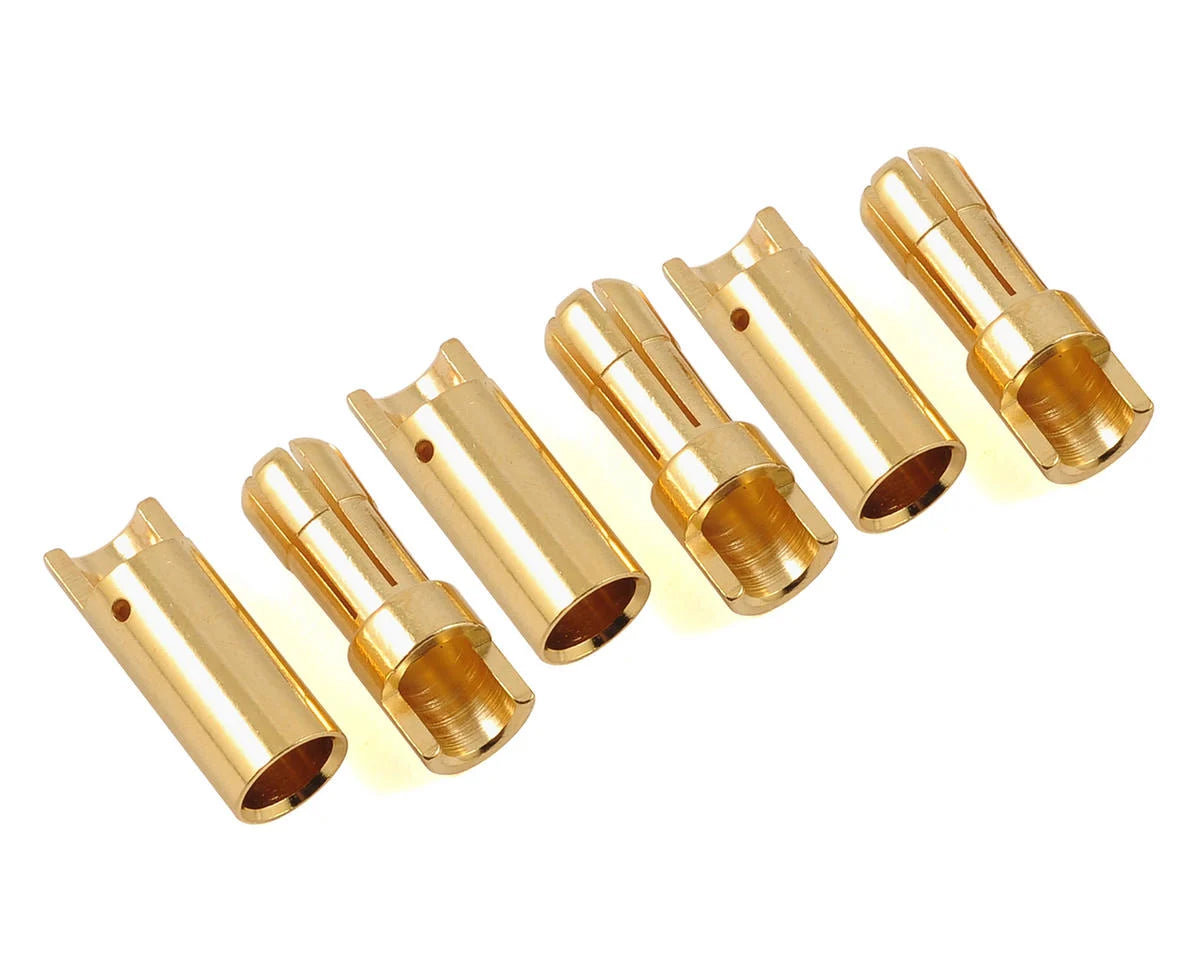 ProTek RC 5.5mm "Super Bullet" Solid Gold Connectors (3 Male/3 Female) - - AMain Distributing