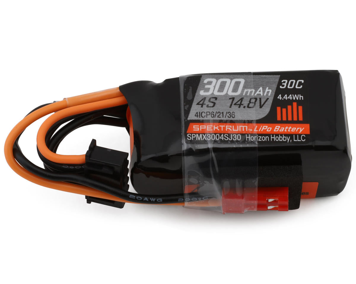 Spektrum RC 4S 30C LiPo Battery (14.8V/300mAh) w/JST Connector - - Horizon Hobbies, Inc.