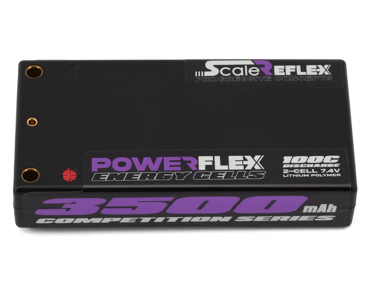 Scale Reflex 2s LiPo Battery 100C (7.4V/3500mAh) w/4mm Bullets (Purple) - - AMain Distributing