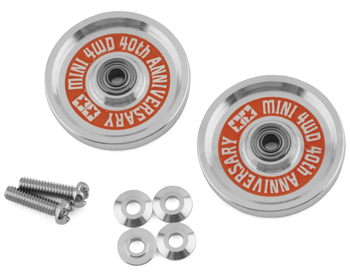 Tamiya JR 40th Anniversary HG 19mm Aluminum Ball-Race Rollers (Ringless) - - AMain Distributing