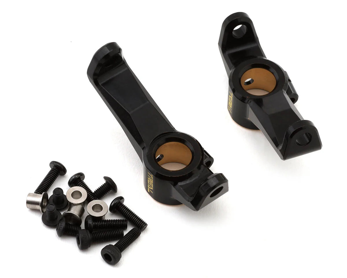 Treal Hobby Axial SCX10 Pro Brass Heavy Weight C-Hub Carriers (Black) (2) (62.9g)