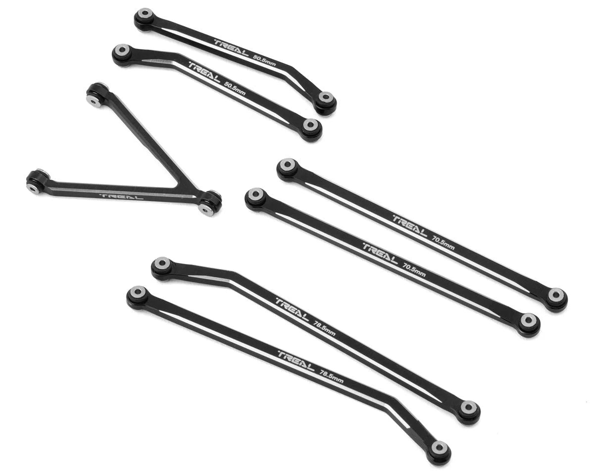 Treal Hobby Axial SCX24 Aluminum High Clearance Link Set (Black) (7) (Gladiator) - - AMain Distributing