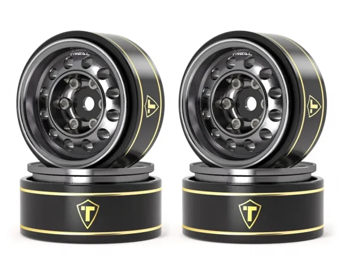 Treal Hobby Type K 1.0" 12-Hole Beadlock Classic Vintage Wagon Wheels (Grey) (4) (28.9g) - stpatty - AMain Distributing