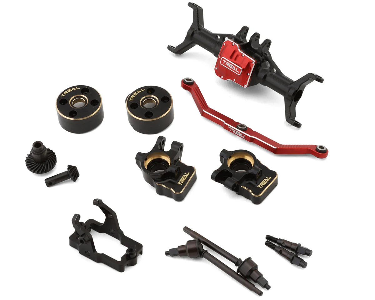 Treal Hobby Aluminum Front Portal Axle Set for Traxxas TRX-4M w/Brass Covers - stpatty - AMain Distributing