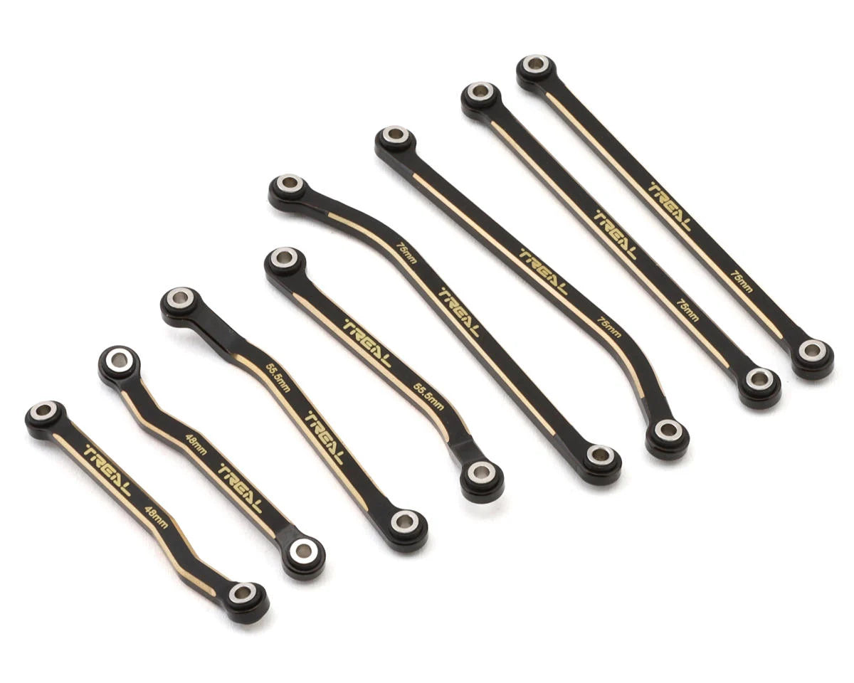 Treal Hobby High Clearance Brass Upper & Lower Chassis Link Set for Traxxas® TRX-4M® (Black) (8) (55g) - - AMain Distributing