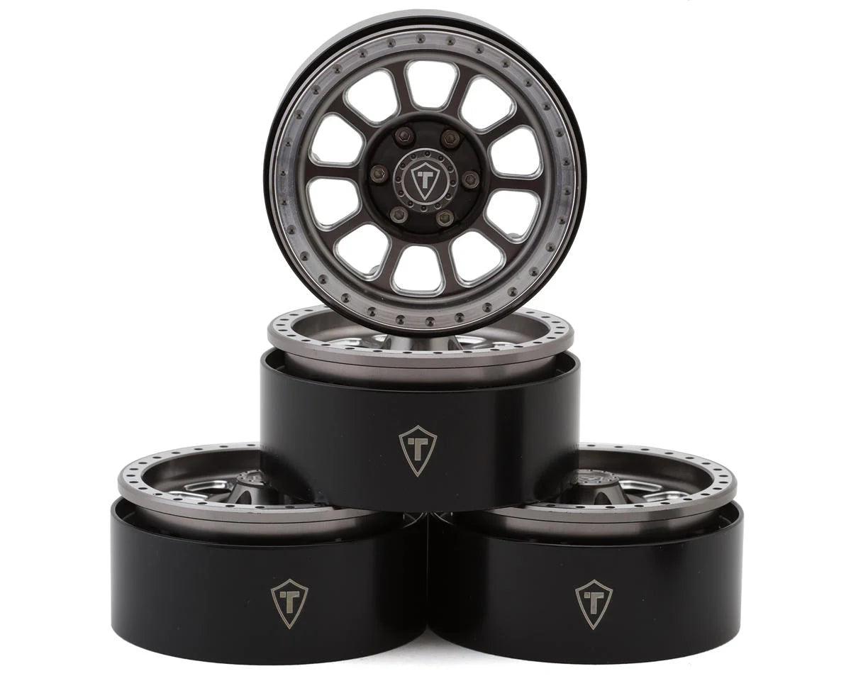 Treal Hobby 1.9" Type C Multi-Spoke Aluminum Crawler Beadlock Wheels (Titanium) (4) (116g ea)