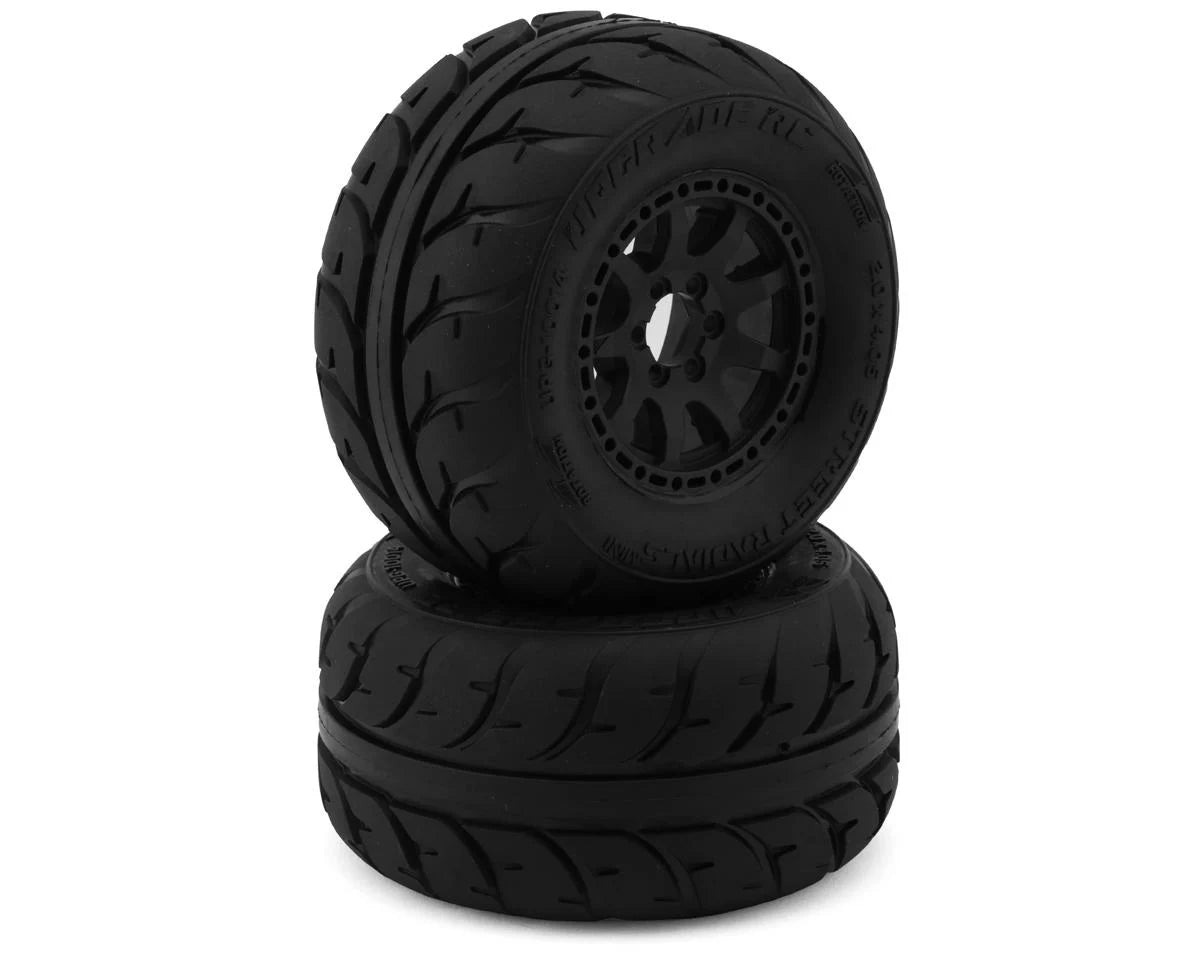 UpGrade RC Street Radials 2.2" Pre-Mounted On-Road Tires for Mini Maxx®/XRT® & Mini Kraton® (2) w/12mm Narrow, 12mm Wide, & 14mm Hexes
