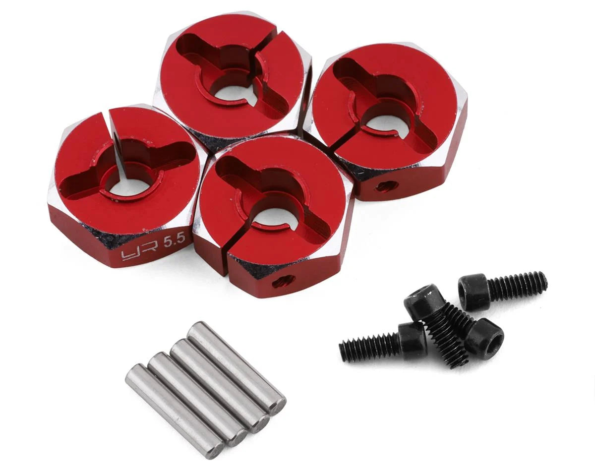 Yeah Racing Aluminum Clamping 12mm Hex (Red) (4) (5.5mm) - stpatty - AMain Distributing