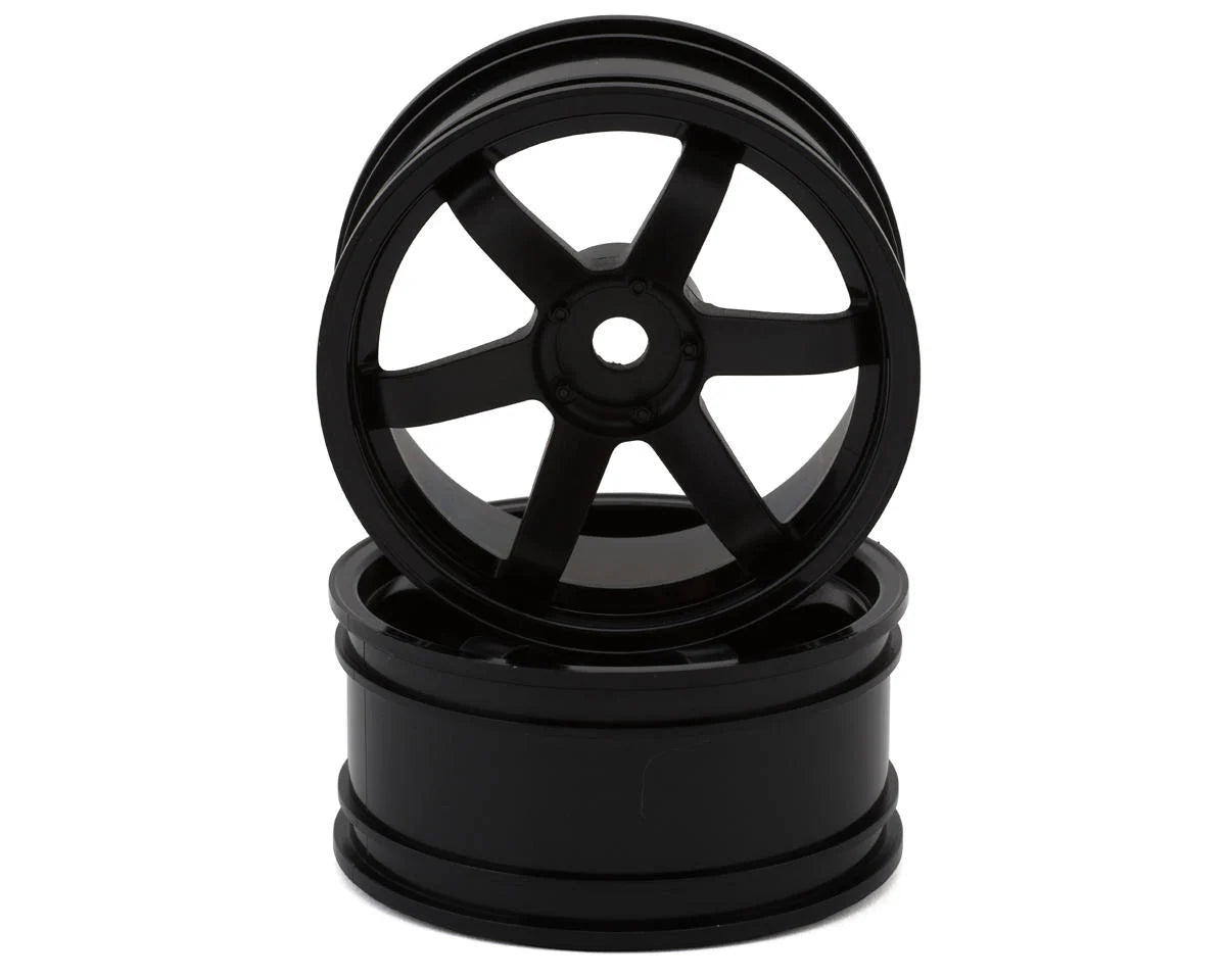 Yokomo 6-Spoke Drift Wheels (Black) (2) (5mm Offset)