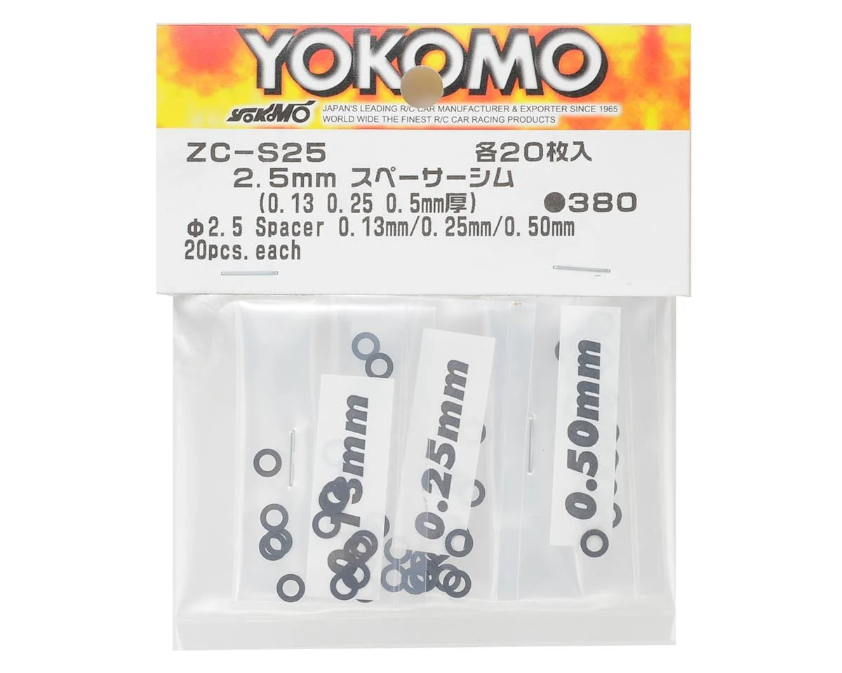 Yokomo 2.5mm Shim Spacer Set (0.13mm, 0.25mm & 0.50mm) - stpatty - AMain Distributing