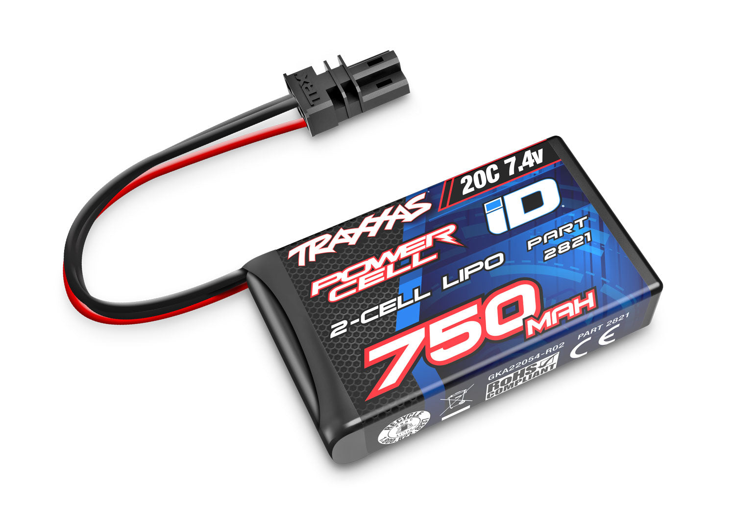 TRAXXAS 750mAh 7.4V 2-Cell 20C LiPo Battery - - Traxxas