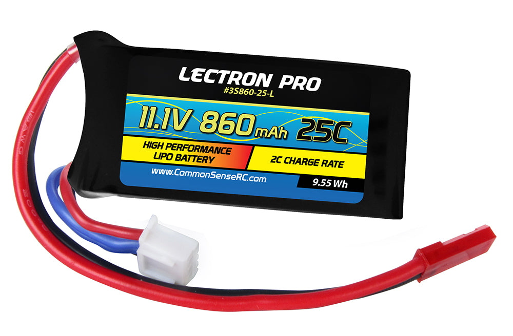 Common Sense RC Lectron Pro 11.1V 860mAH WITH JST CONNECTOR -  - Common Sense RC