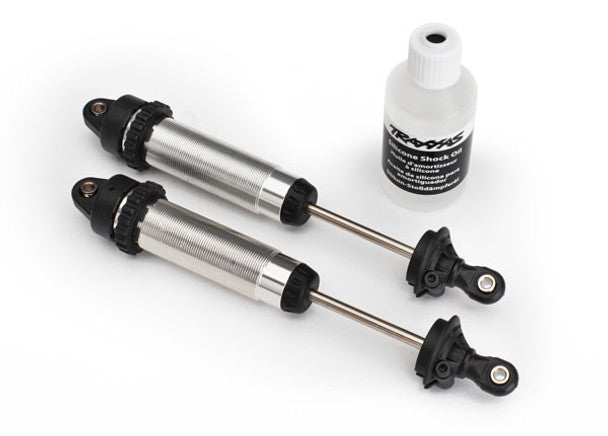 Traxxas Aluminun Threaded GTR Front Shocks Silver (2): Unlimited Desert Racer UDR - - Traxxas