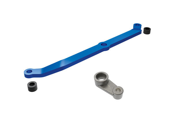 Traxxas Steering link, 6061-T6 aluminum/ servo horn, metal/ spacers (2) - - Traxxas