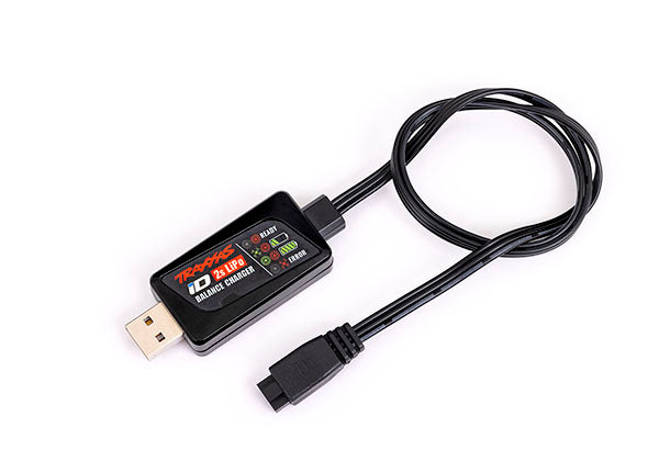 TRAXXAS Charger, iD® Balance, USB (2-cell 7.4 volt LiPo with iD® connector only) - - Traxxas