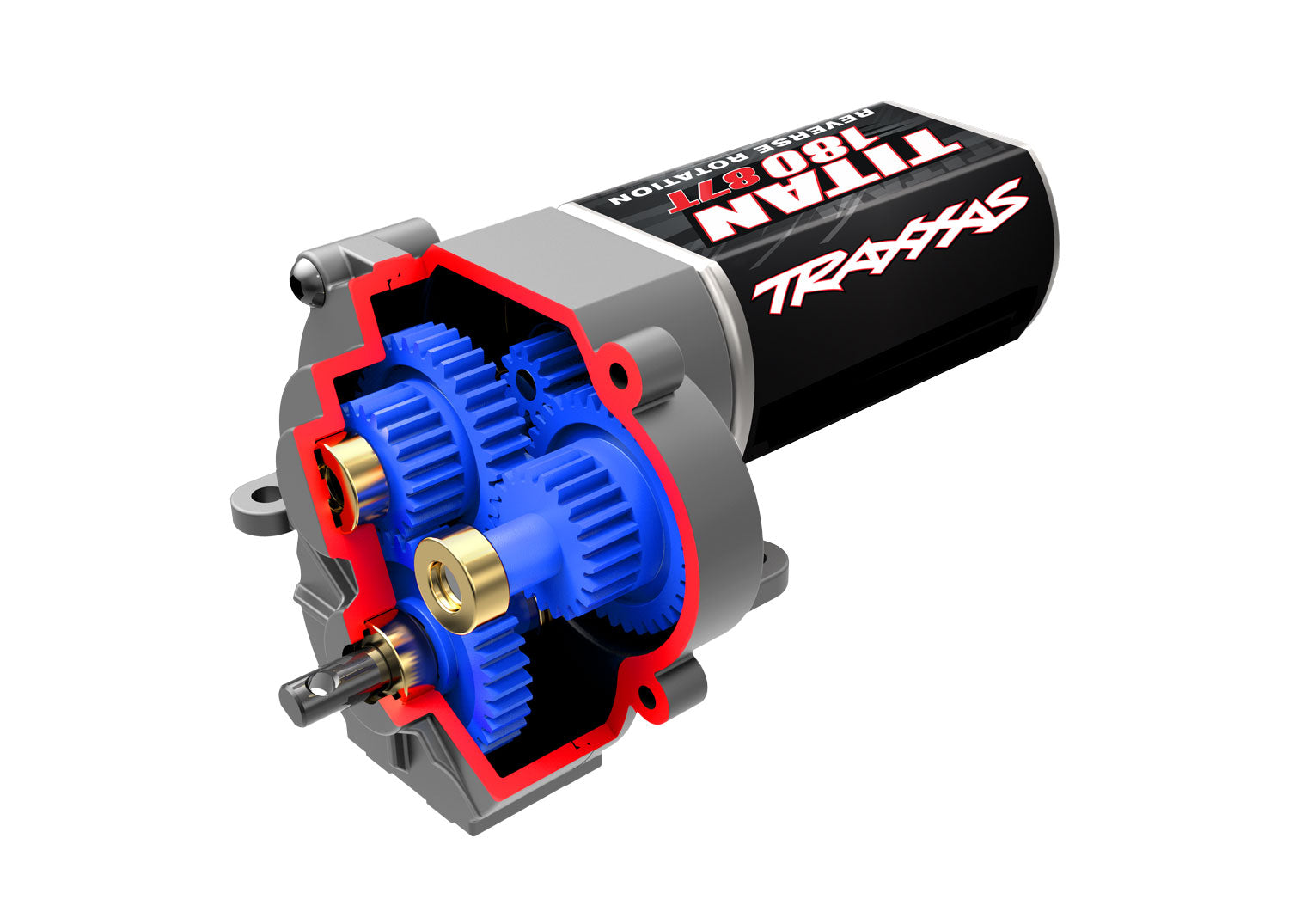TRAXXAS Transmission, complete (speed gearing) (9.7:1 reduction ratio) (includes Titan® 87T motor) - - Traxxas