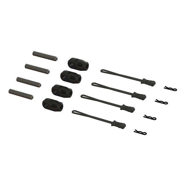 Arrma 8S BLX Brace Rod Ends w/Pins & Retainers (4) - Remote Control Toys - Horizon Hobbies, Inc.