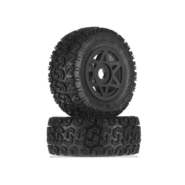 Arrma 6S Glued Dboots Sidewinder Tires & Wheel Set (Black) (2) - Wheel/Tires - Horizon Hobbies, Inc.
