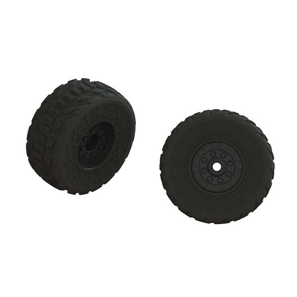 Arrma Fireteam 6S BLX Pre-Mounted dBoots Tires (Black) (2) w/17mm Hex - Wheel/Tires - Horizon Hobbies, Inc.