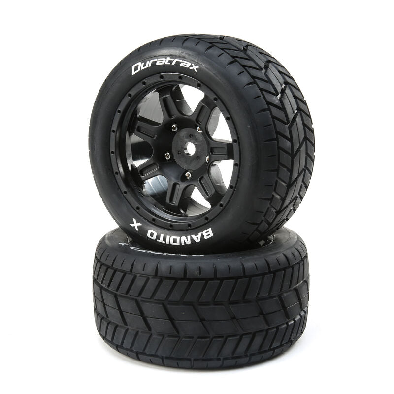 Duratrax Bandito X Belted Mounted Tires, 24mm Black (2) - Wheel/Tires - Horizon Hobbies, Inc.