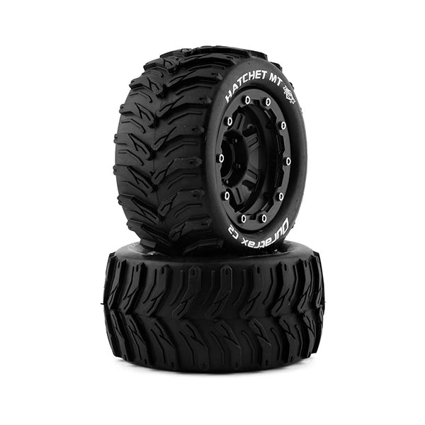 DuraTrax Hatchet MT Belted 2.8" Pre-Mounted Truck Tires w/17mm Hex (Black) (2) (1/2" Offset) - Wheel/Tires - Horizon Hobbies, Inc.