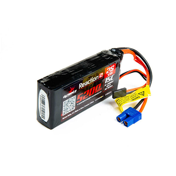Dynamite 2S 15C LiPo Battery w/EC3 & JR Connector (7.4V/5200mAh) - Remote Control Toys - Horizon Hobbies, Inc.