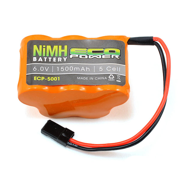 EcoPower 5-Cell 6.0V NiMH Hump Receiver Pack (1500mAh) - Battery - AMain Distributing