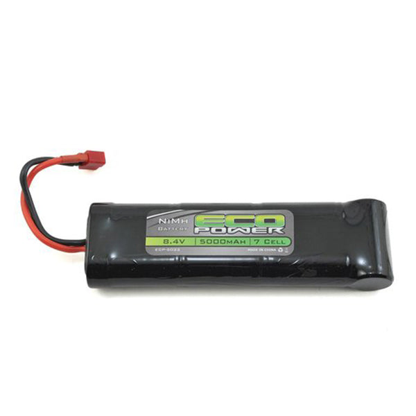EcoPower 7-Cell NiMH Stick Pack Battery w/T-Style Connector (8.4V/5000mAh) - Remote Control Toys - AMain Distributing