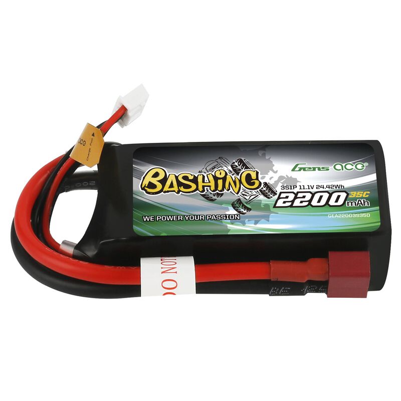 Gens Ace 3s LiPo Battery 35C (11.1V/2200mAh) w/T-Style Connector - Remote Control Toys - Horizon Hobbies, Inc.