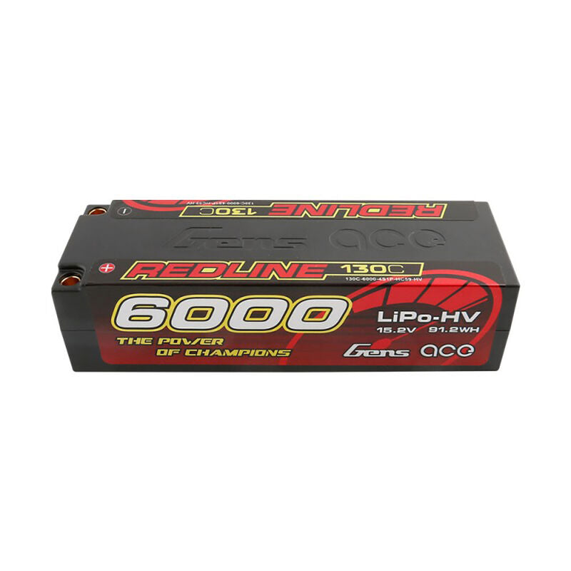 Gens Ace Redline 4S LiHV LiPo Battery 130C w/5mm Bullets (15.2V/6000mAh) - Li-po Battery - Horizon Hobbies, Inc.