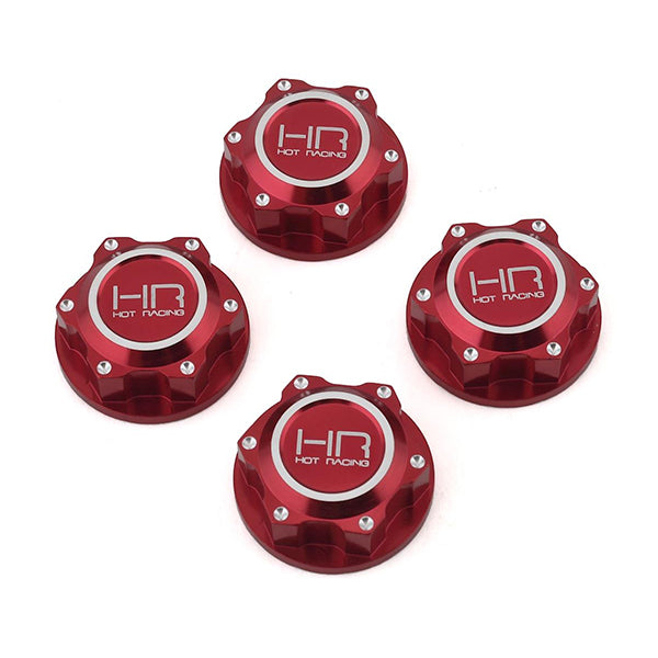 Hot Racing Arrma Kraton 8S 24mm Serrated Dirt Shield Wheel Nuts (Red) (4) - Parts - AMain Distributing