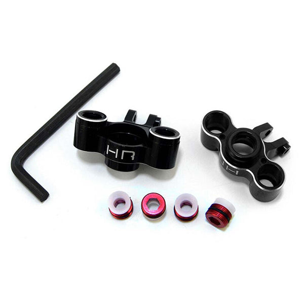 Hot Racing Traxxas 1/16 Aluminum Knuckle Axle Carrier Set (Black w/Red Screw) - - Horizon Hobbies, Inc.