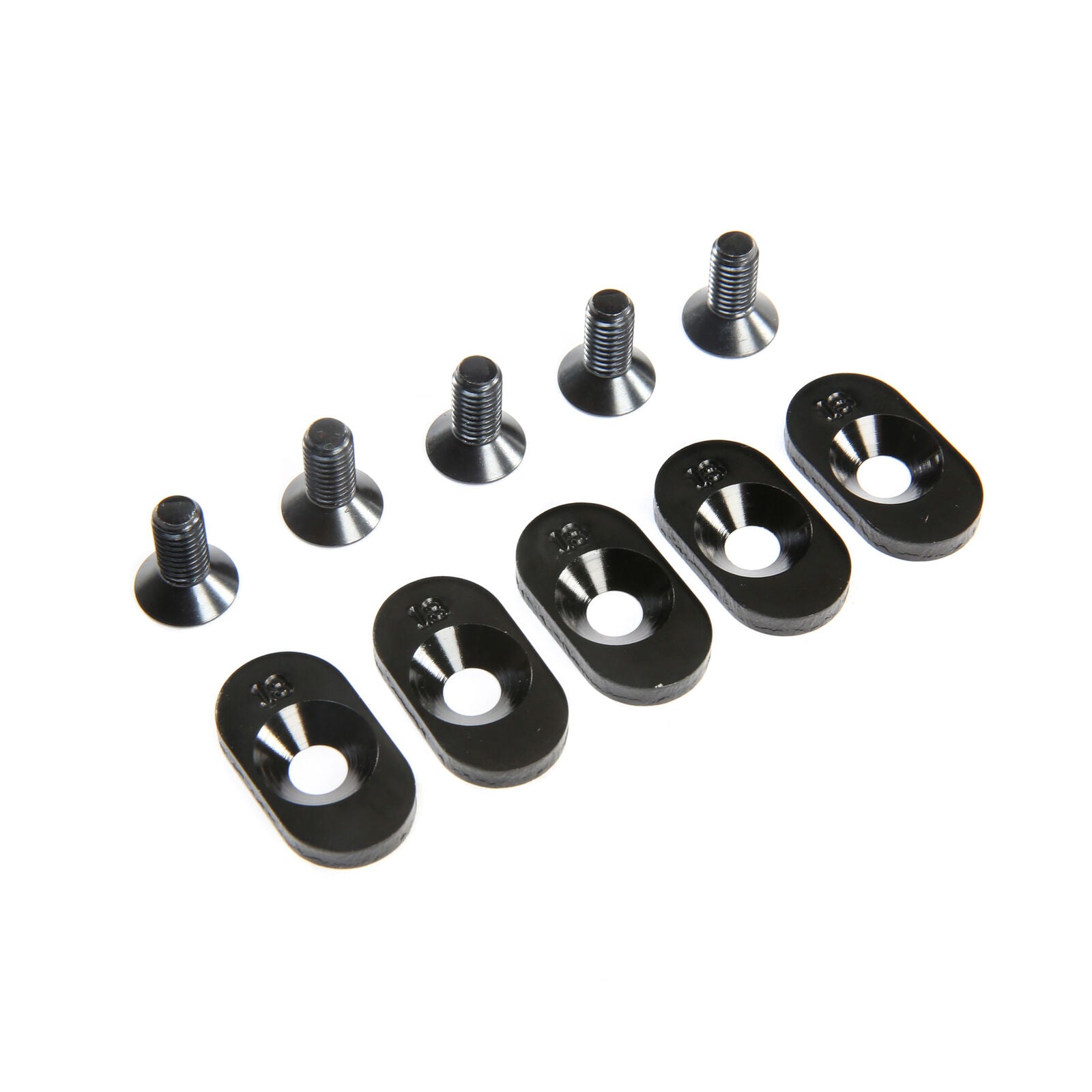 Losi Engine Mount Insert and Screws 18T, Black (5): 5ive-T 2.0 (fits 62T spur) - - Horizon Hobbies, Inc.