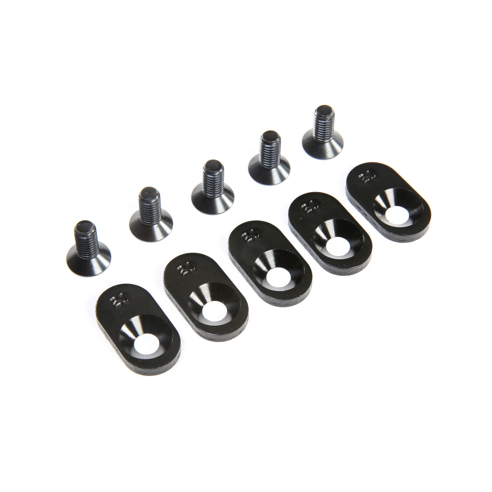 Losi Engine Mount Insert and Screws 21T, Black (5): 5ive-T 2.0 (fits 62T spur) - - Horizon Hobbies, Inc.