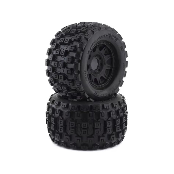 Pro-Line Badlands MX38 3.8" Tire w/Raid 8x32 Wheels (Black) (2) (M2) w/Removable Hex - - Horizon Hobbies, Inc.