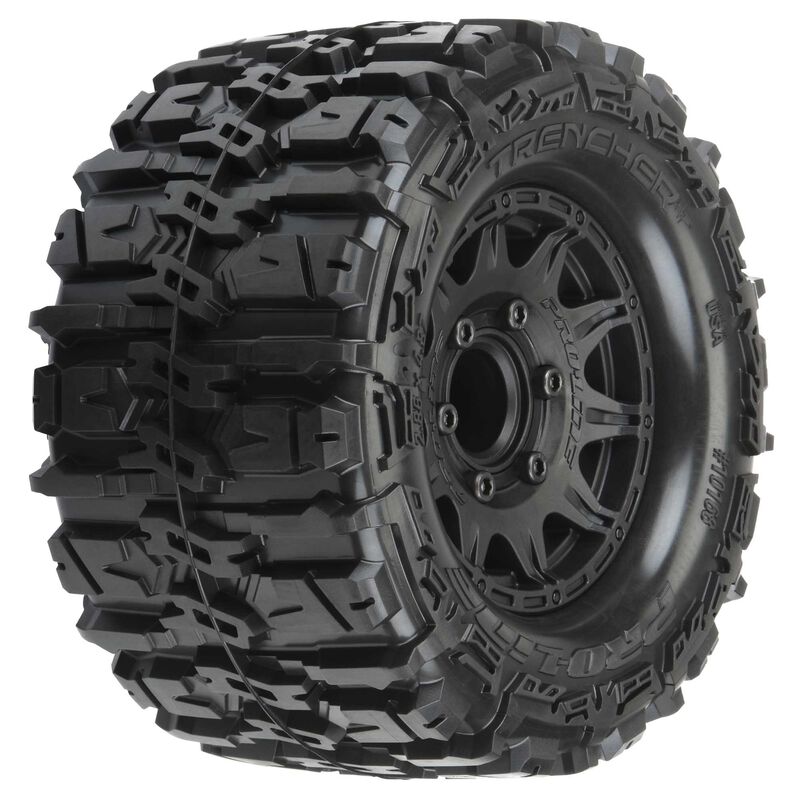 Pro-Line Trencher HP Belted 2.8" Pre-Mounted Truck Tires (M2) (2) (Black) w/Raid Rear Wheels - Remote Control Toys - Horizon Hobbies, Inc.
