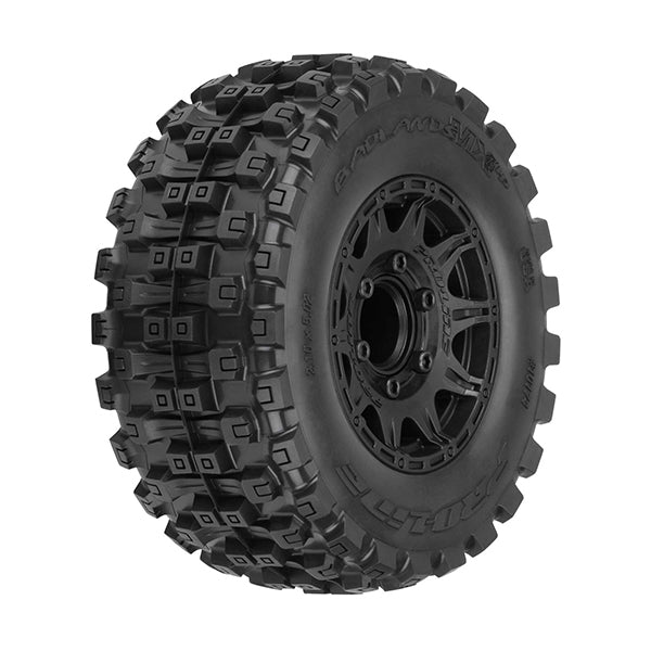 Pro-Line Badlands MX28 Belted 2.8" Pre-Mounted Truck Tires (2) (Black) (M2) w/Raid 6x30 Removable Hex Wheels - Remote Control Toys - Horizon Hobbies, Inc.