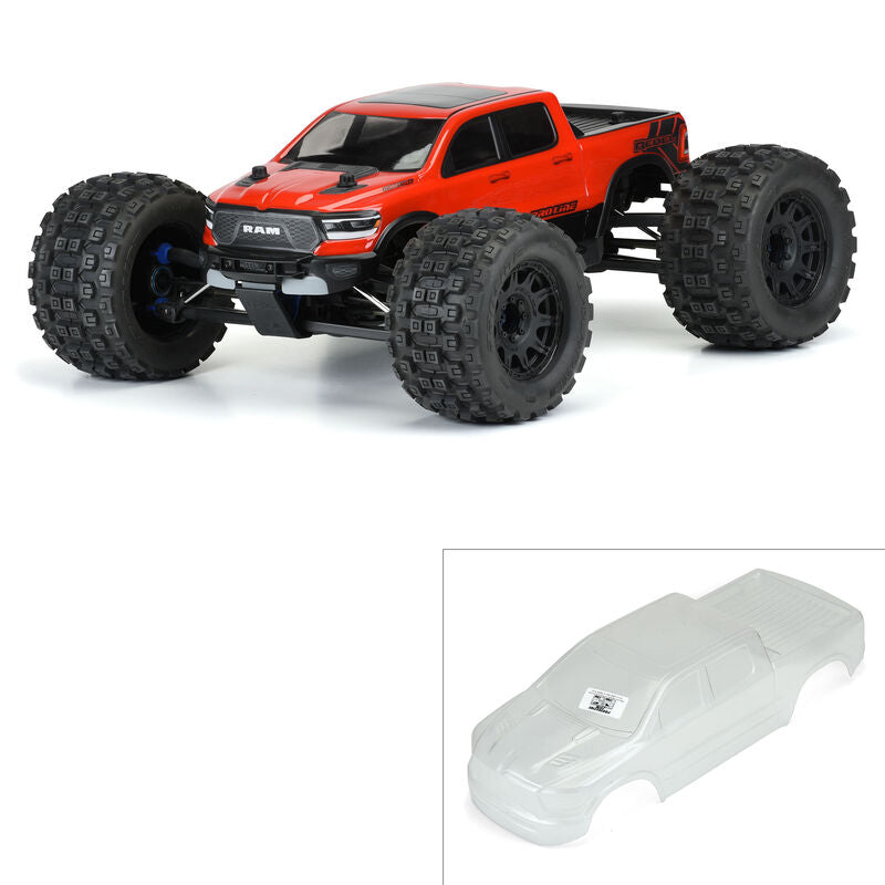 Pro-Line 2020 Ram Rebel 1500 Pre-Cut Monster Truck Body (Clear) (E-Revo 2.0) - Remote Control Toys - Horizon Hobbies, Inc.