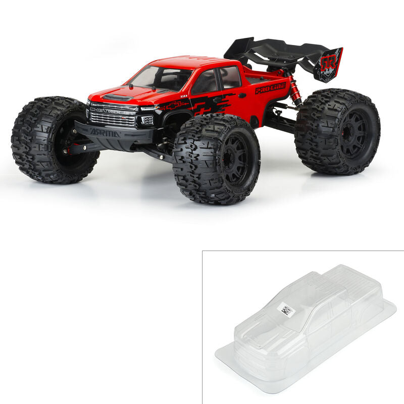 Pro-Line 2021 Chevrolet Silverado 2500 HD Monster Truck Body (Clear) (Kraton 6S) - Remote Control Toys - Horizon Hobbies, Inc.