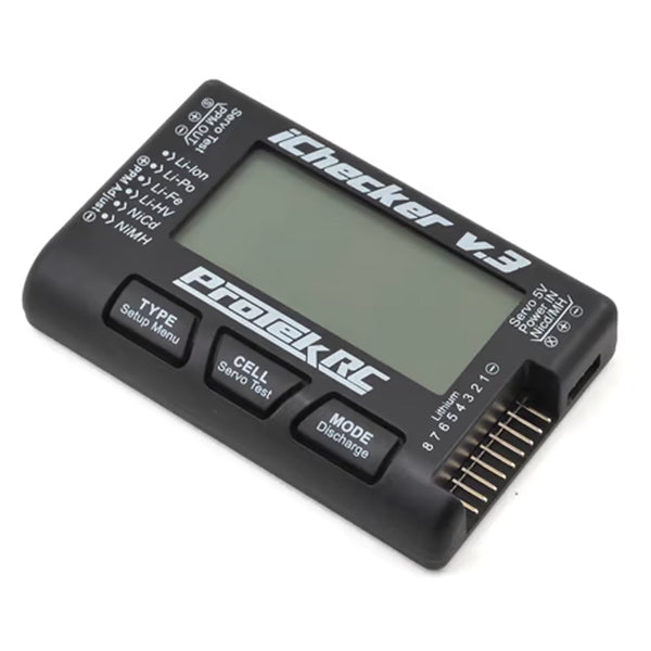ProTek RC "iChecker 3.0" LCD LiPo Battery Cell Checker (2-8S) w/Balance Discharging - Remote Control Toys - AMain Distributing