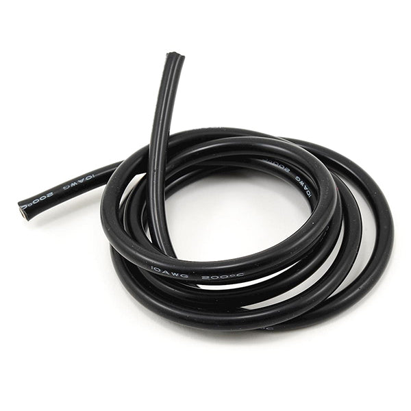 ProTek RC 10awg Black Silicone Hookup Wire (1 Meter) - Accessories - AMain Distributing
