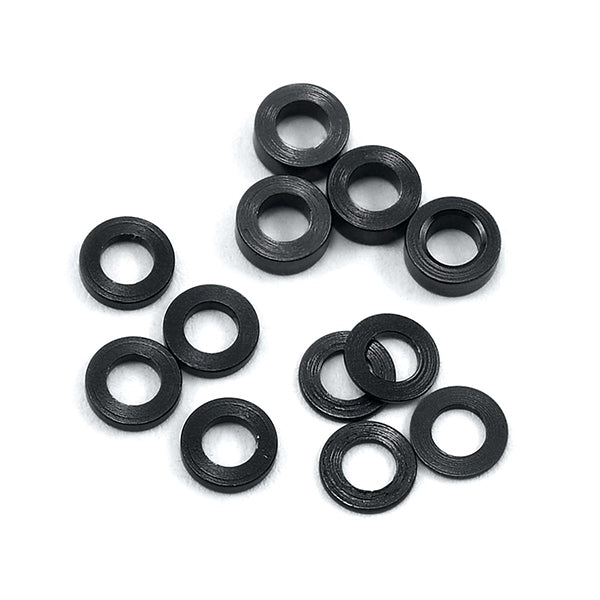 ProTek RC Aluminum Ball Stud Washer Set (Black) (12) (0.5mm, 1.0mm & 2.0mm) - Accessory - AMain Distributing